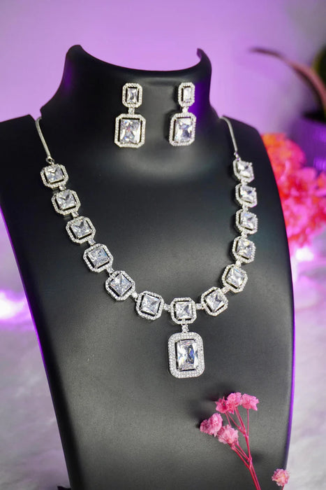 Silver AD Necklace Set