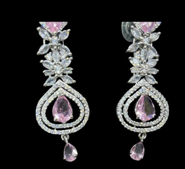 Rose American Diamond Necklace Set