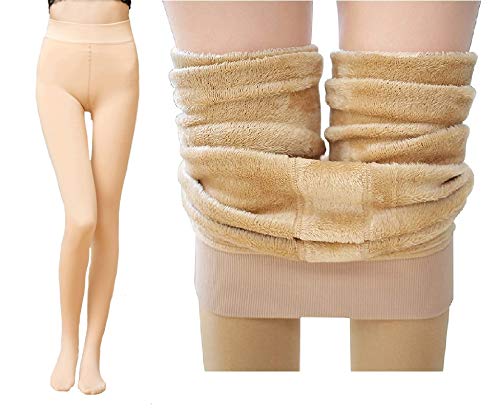 Koolnaari Women Warm Thick Fur Lined Fleece Winter Thermal Soft Stocking - Slim Fit