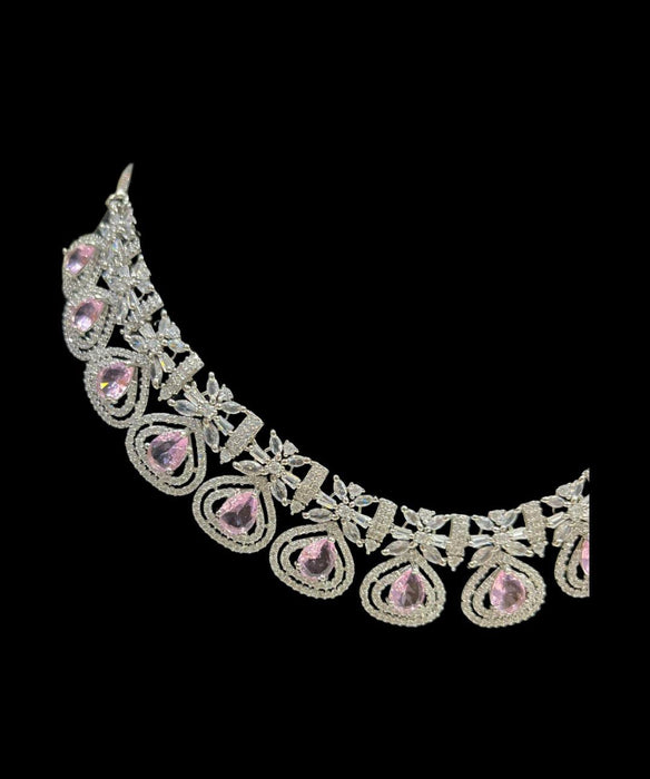 Rose American Diamond Necklace Set