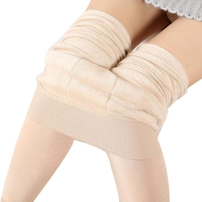 Koolnaari Women Warm Thick Fur Lined Fleece Winter Thermal Soft Stocking - Slim Fit