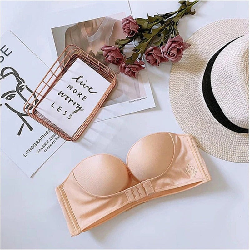 Padded Strapless Push Up Bra | Women's Bra Strapless Lingerie Front Closure Brassiere