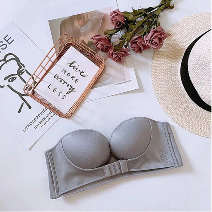 Padded Strapless Push Up Bra | Women's Bra Strapless Lingerie Front Closure Brassiere