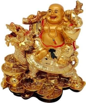 Feng Shui Laughing Buddha on Dragon Showpiece